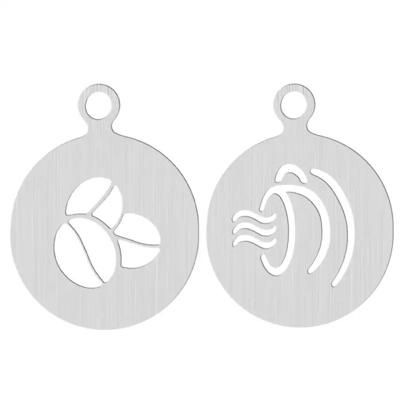 

2Pcs Creative Coffee Stencils Latte Art Stencils Powdered Sugar Sieve Template