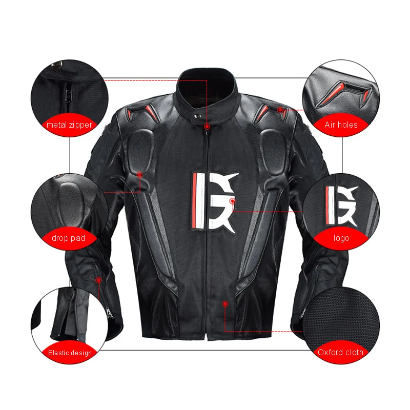 HOT GHOST RACING Motorcycle Clothing Moto Racing Suits GHOST PU Leather Men Motorbike Jacket Clothes Four Seasons Coat enlarge