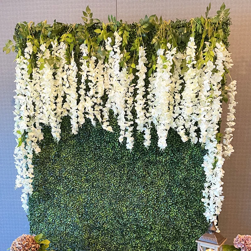 

1P 115 cm Wisteria Artificial Flowers Vine Wedding Arch Decorations Home Wall Hanging Fake Plant Flower Rattan Wreath Craft