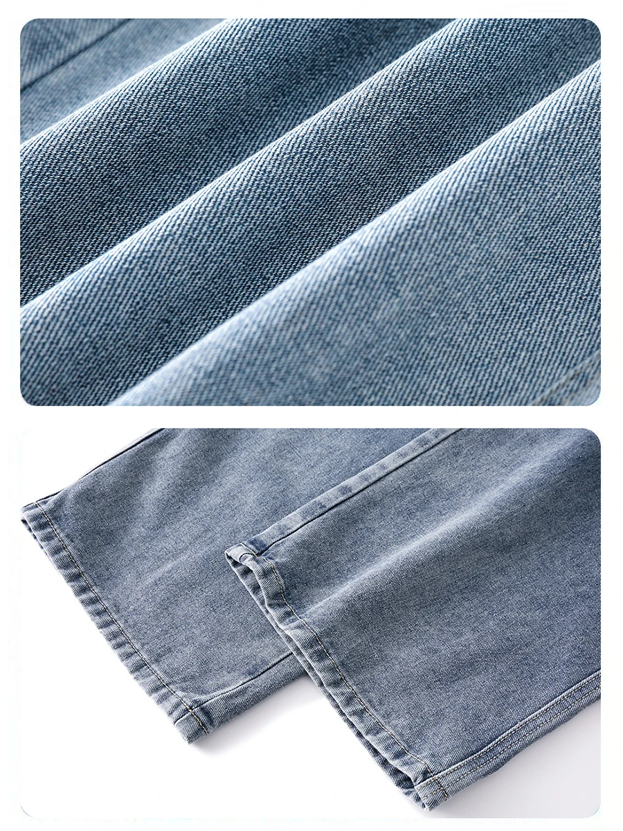 Four Seasons Men's Jeans Straight Loose Retro Mopping Wide Leg Pants Trendy Long Pants Fashion Streetwear Men Ins Hot Sale JEANS