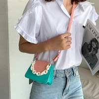 summer color contrast mini top handle bags new trendy shoulder crossbody bag chain handbag fashion travel coin purse storage