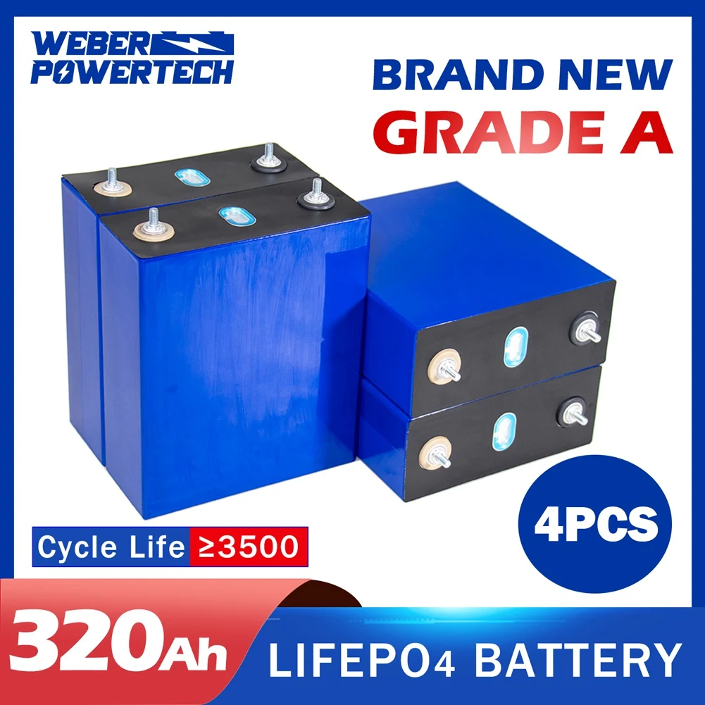 

NEW 3.2V 320Ah Lifepo4 Battery Grade A 280Ah 48V 310AH Rechargeable Battery Pack for Solar Energy Storage System EU US TAX FREE