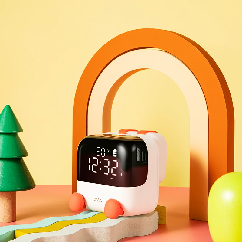 

TIMESS 2021 New Cute Alarm Clock Child Multifunctional Bedside Kids Night Wake Up Light Snooze Chargeable Child Table Clock