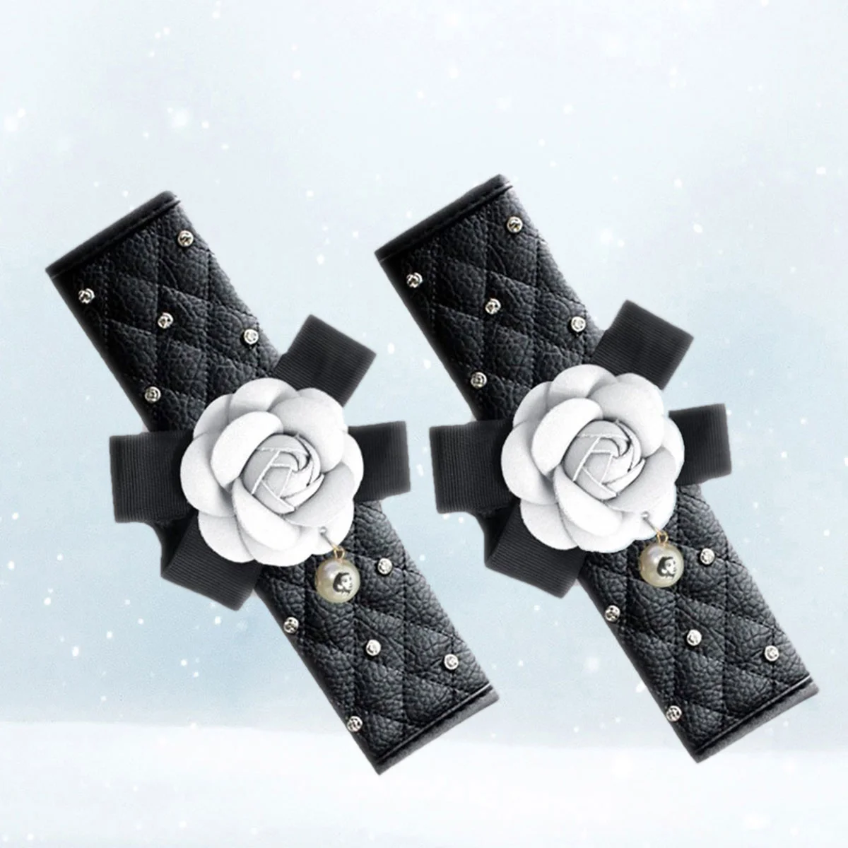 

2 Pcs Flower Safety Belt Cover Safety Belt Cover Beautiful Camellia Cover Seat Belt Cover Safety Belt Protector