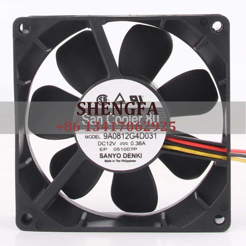 Вентилятор SANYO чехол с двумя шарикоподшипниками 9A0812G4D031, 80x80x25 мм, 8025, 12 В, а, 8 см, вентилятор источника питания для ЦП