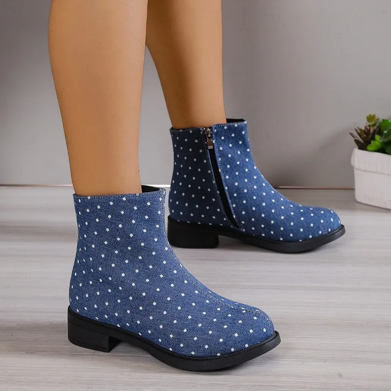 

2023 Winter New Chelsea Boots Women Zipper Fashion Shoes Female Round Toed Trend Slip on Motorcycle Boots Zapatos De Mujer