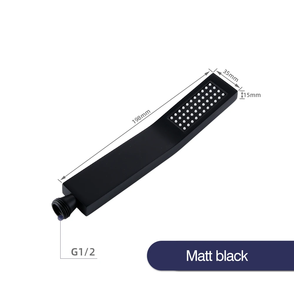 

Черный смеситель для ванной комнаты, смеситель для душа, аксессуары для ванной комнаты, Водосберегающие душевые насадки, твердая латунь, ручная фурнитура в форме бара, Acces