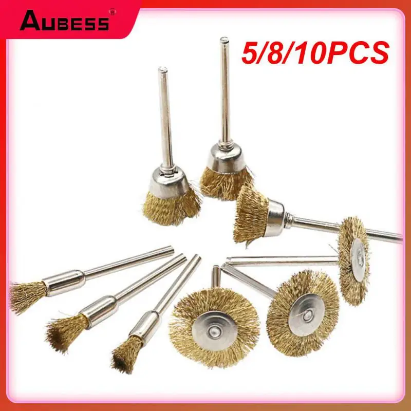 

5/8/10PCS Brass Polish Metal Wire Brush Scaling Abrasive Brush Remove Burrs Polishing Brush Polishing Supplies 3mm