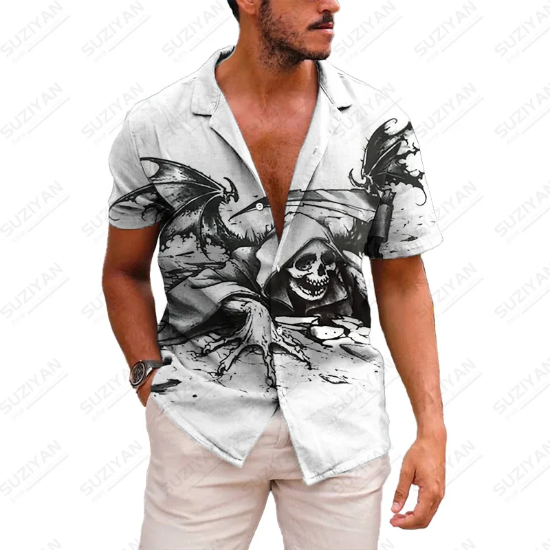 

Online Hot Sale Non-Iron Wild Shirts For Men Vintage Japanese Hot Oversized Clothing Funny Patterns Stripped Japanese Summer