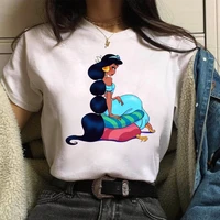 disney girls tshirt cartoon casual tops tee kawaii princess graphic printed women t shirt ladies fashion cute short sleeve