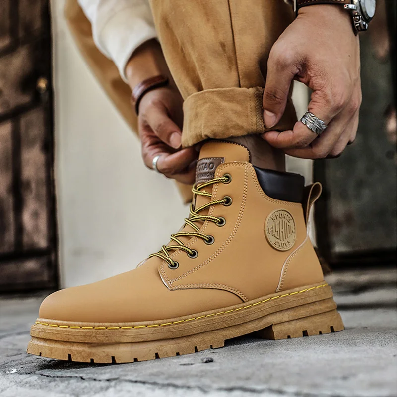 Ankle Boot Men Winter Martin Cowboy Boots Classic Motocycle Work Safety Shoes Safety Tactical Military Sport Shoe Botas Hombre