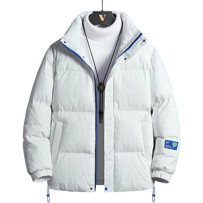 Men Padded Jacket 2022 Korean Desginer Oversized Thick Black Outwear Casual Fashion Warm Heavy Coat Winter Teenage Puffer Jacket