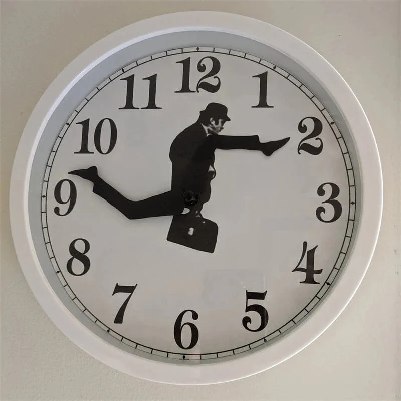 

Ministry of Silly Walk Wall Clock Home Decor Novelty Birthday Christmas Creat Gift Wall Watch Funny Walking Silent Mute Clock
