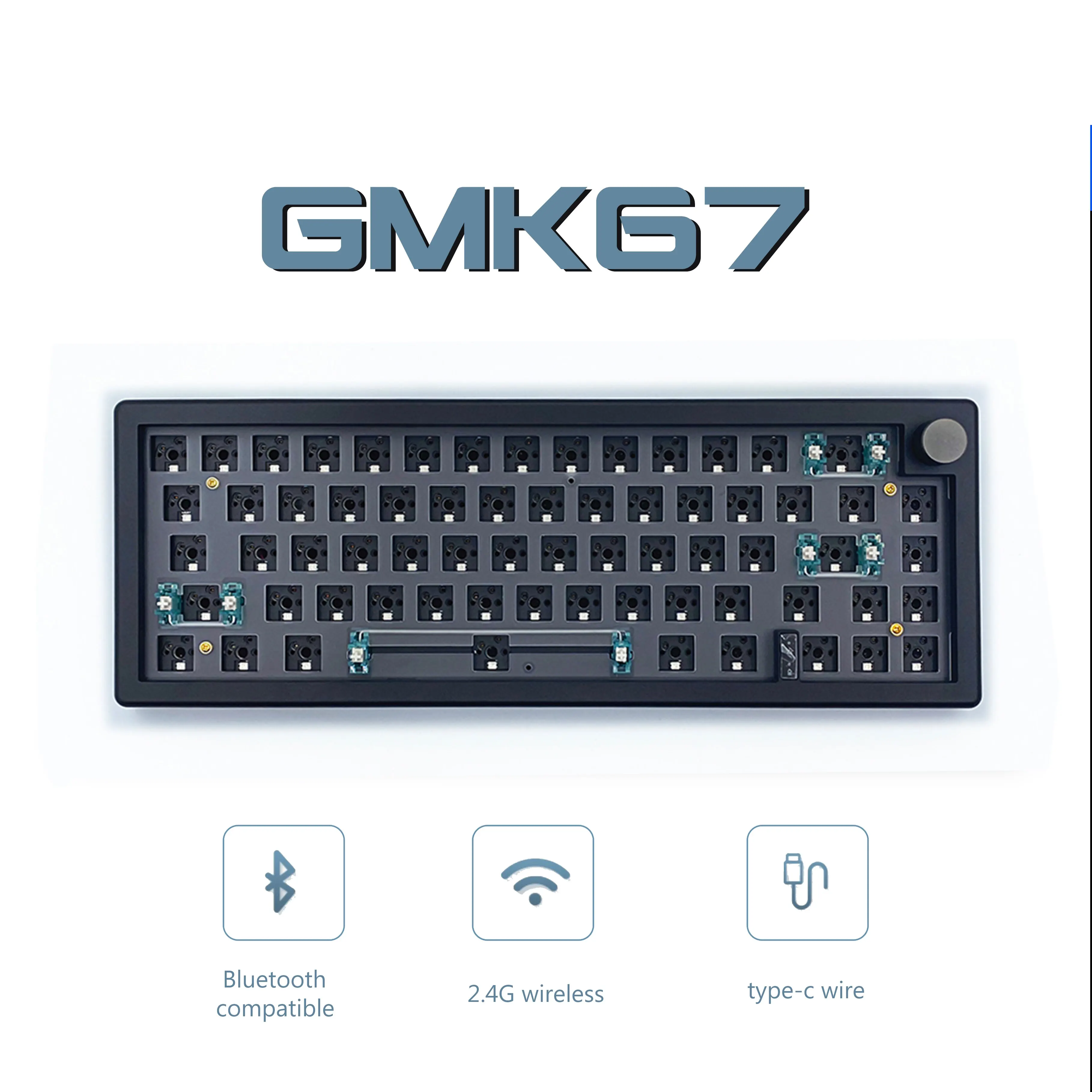 Hot Swappable Mechanical Keyboard Gasket Bluetooth 2.4G RGB Backlit Gasket Structure Keyboard 3 Mode Customized Keyboard