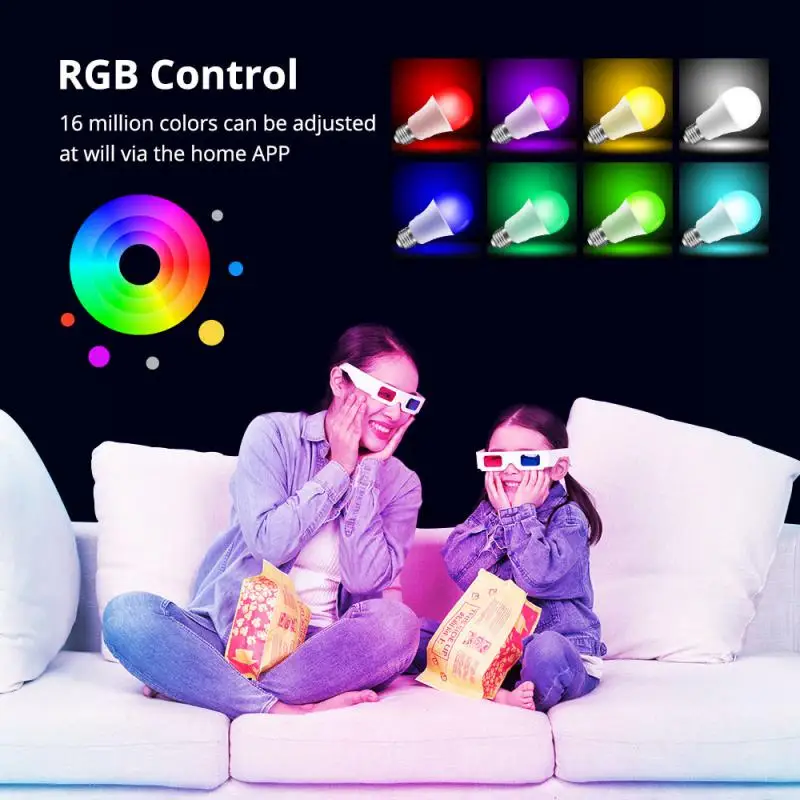 Умная лампа E27 с поддержкой Wi-Fi и Rgb-подсветкой 9 Вт