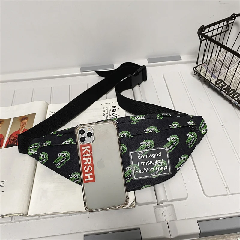 Модные холщовые нагрудные сумки с принтом трендовая брендовая дизайнерская