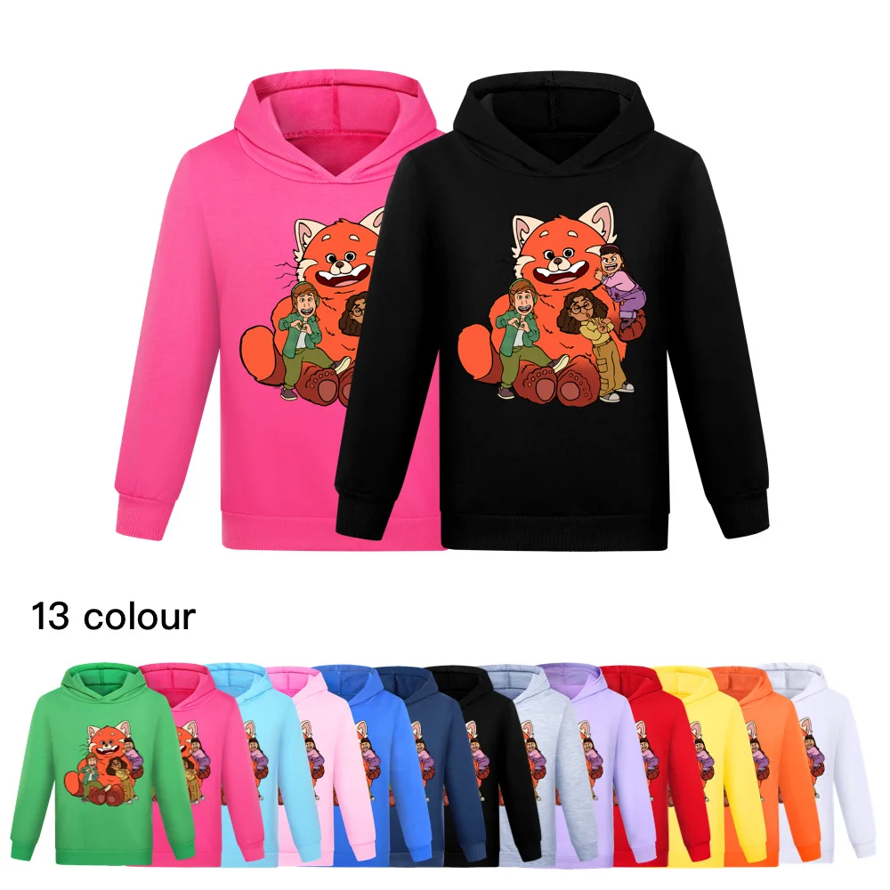 

2022 New Disney Spring and Autumn Turning Red Cartoon Printing Casual Children's Clothing Boys and Girls Hooded Top Sweater