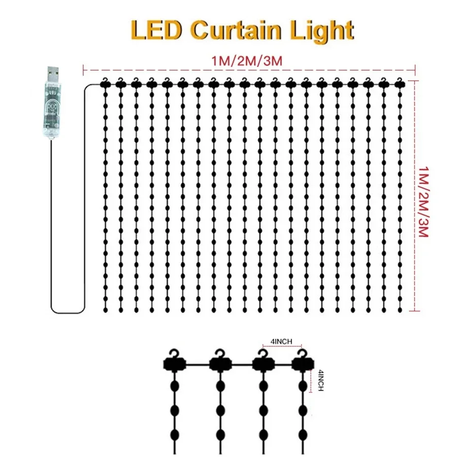 Smart App Controlled Curtain Fairy Light USB Powered DIY Picture Text Display String Lights LED Christmas Garland