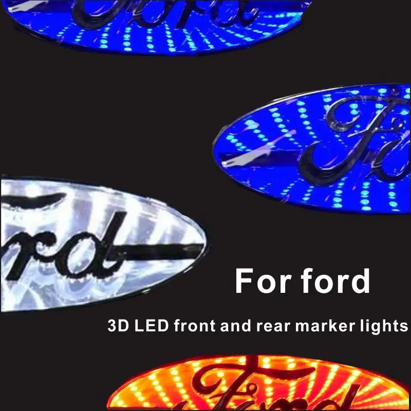 

For Ford FOCUS Monteo-Winning Escape Kuga car 3D light LED logo badge light car logo shape change decorative light accessories