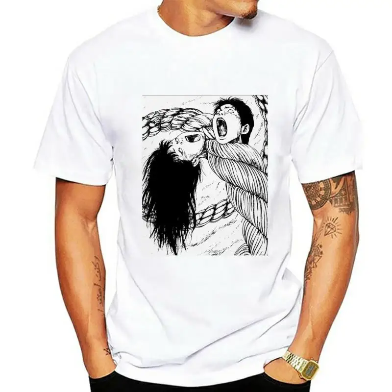 

Junji Ito T Shirt Red T-Shirt The Spiral Men Fashion Short Sleeve