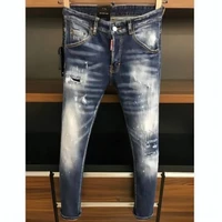 new dsquared2 mens slim jeans straight leg motorcycle rider hole paint pants jeans man 9627