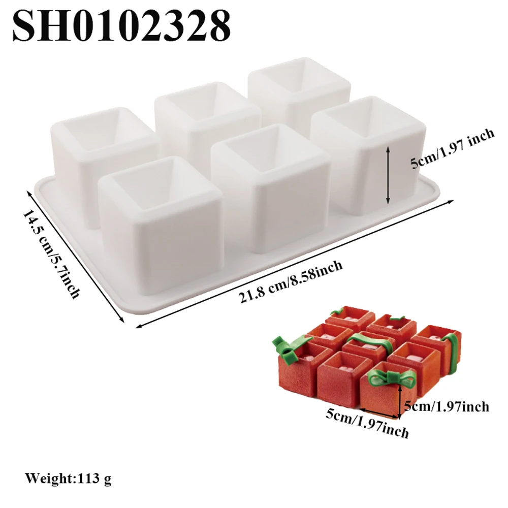 

Силиконовая форма для муссового торта Cube Top 6/28 ячеек