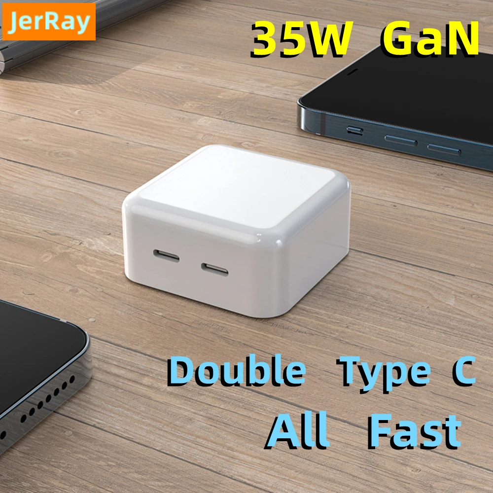 

Double Type C Port Foldable Charger PD35W GaN Quick Charge For Iphone14 13 12 Ipad Samsung Xiaomi MacBook Power Adapter