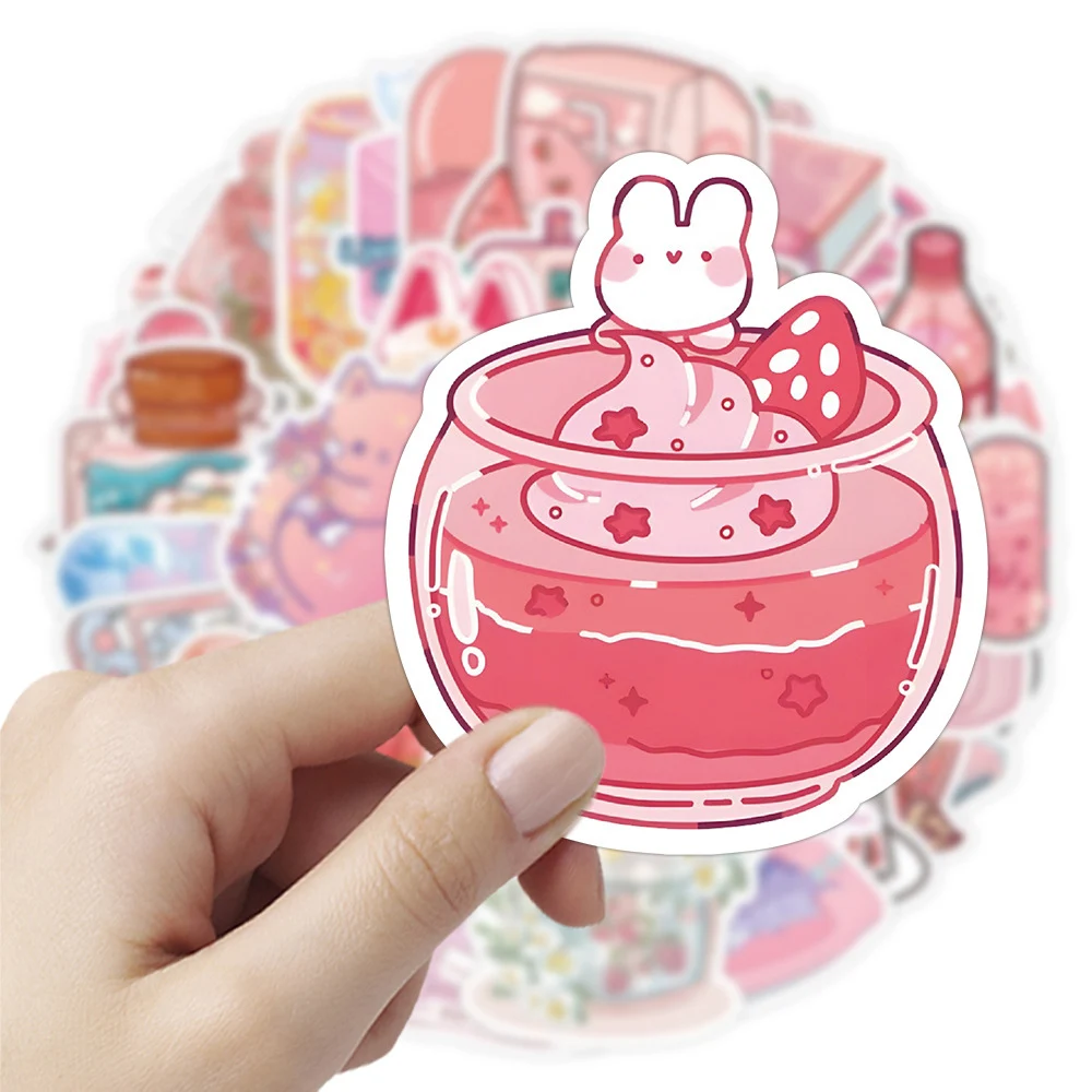 

10/30/50pcs Cute INS Style Pink Stickers Aesthetic Kawaii Decals for Girl Kid Scrapbook Laptop Suitcase Decoration Sticker Toys