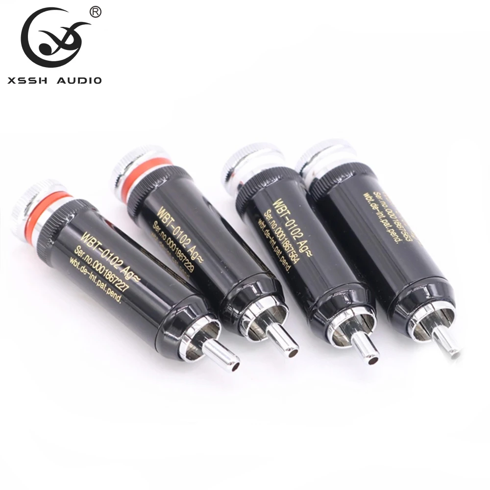 

Male RCA Jack Adapter YIVO XSSH Hi-end HIFI DIY OEM ODM Brass Plating Rhodium Audio Video Connectors TV Tuner RCA Output Plugs