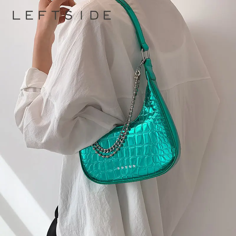 

Женские сумки через плечо Y2k с каменным рисунком, модные маленькие сумочки из искусственной кожи на цепочке для подмышек, сумка на плечо, сед...