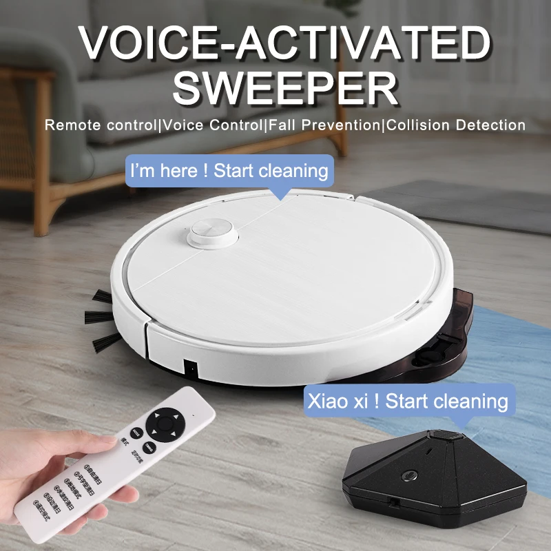 

Youpin Robot Vacuum Cleaner Voice Control And Smart Wireless Remote Control With timing function Wet And Dry Cleaning Tool
