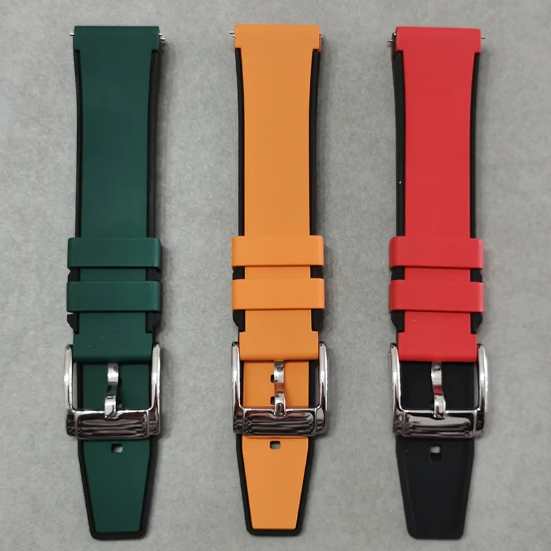 Enlarge Suitable For Casio Hublot 20mm Luxury High-end FKM High-Quality Quick Disconnect Switch Fluororubber Watch Strap Bracelet