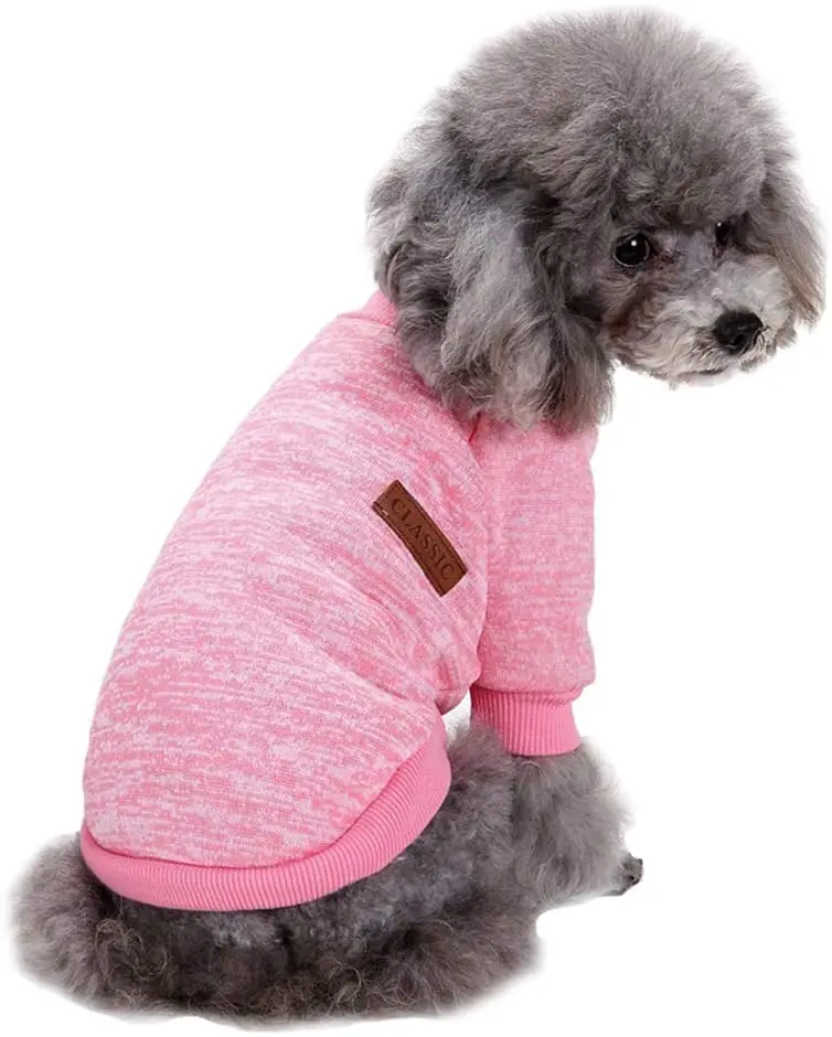 

Jecikelon Pet Dog Clothes Knitwear Dog Sweater Soft Thickening Warm Pup Dogs Shirt Winter Puppy Sweater for Dogs (Pink, L)