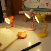 led mini desk lamp magnetic foldable night light bedroom laptop study book reading lamps with clip eye protection bedside lights