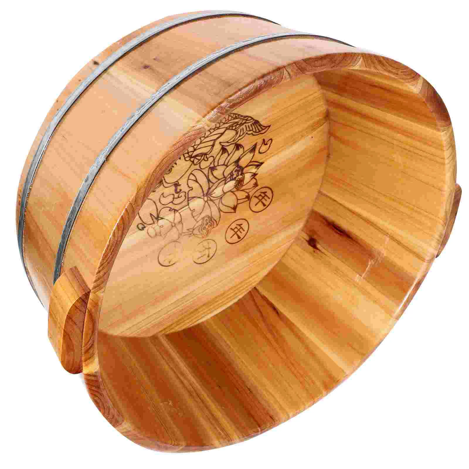 

Wooden Foot Basin Wood Foot Tub Bucket Pedicure Barrel Foot Massager Foot Spa Treatment Foot Bath Massage Spa Sauna