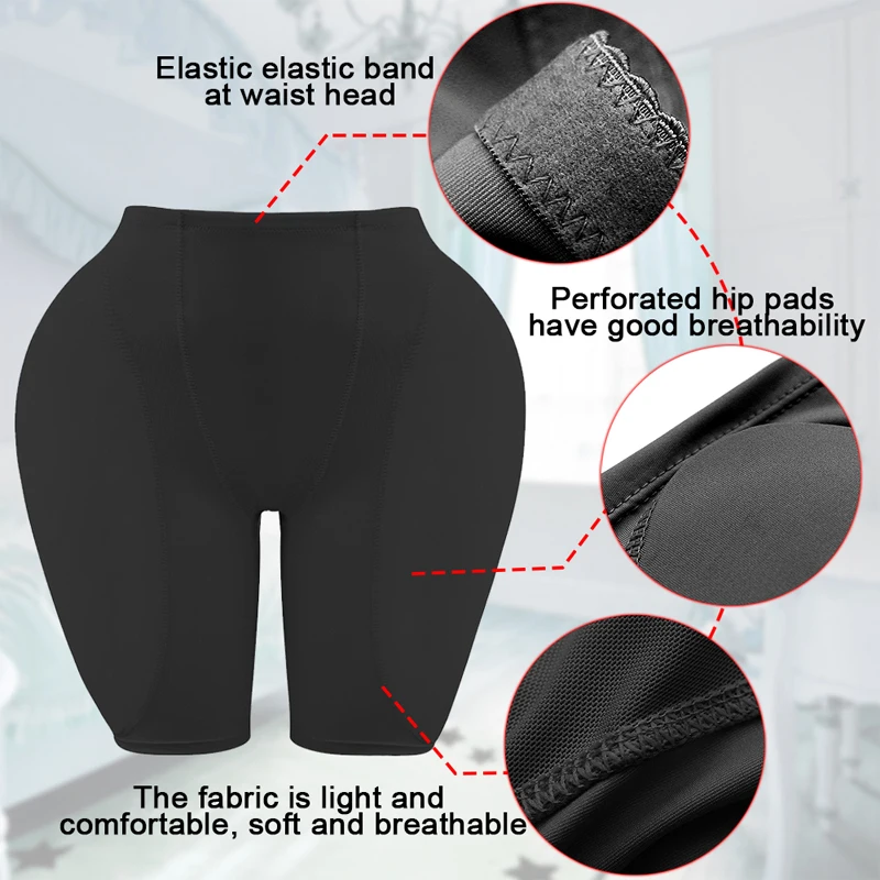 NINGMI Women Plus Size Hip Enhancer Shaper Panties Butt Lifter Shapewear Underwear Hip Pad High Waist Tummy Control Panties