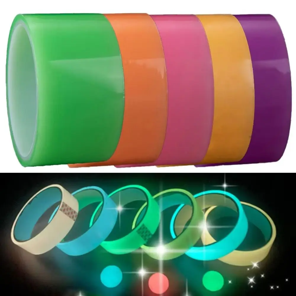 6Pcs Glow in Dark Luminous Sticky Ball Rolling Tapes 10M Colorful Fluorescent DIY Random Color Adhesive