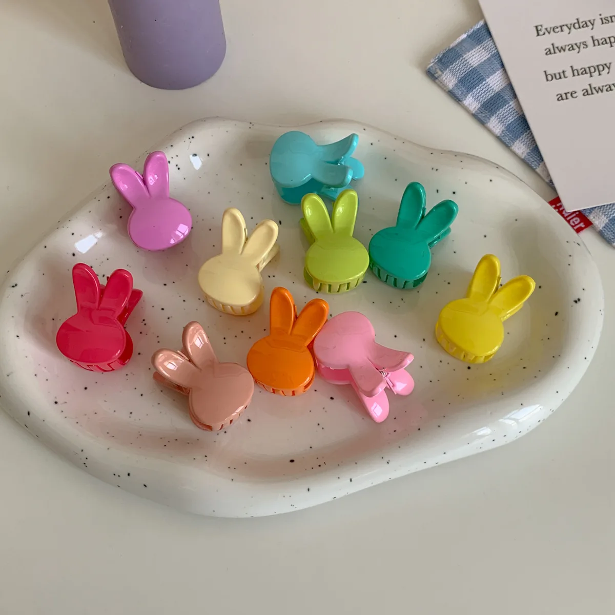 

10pcs/lot Colorful Bunny Rabbit Sweet Small Size Hair Claw Clip for Women Girls Clamps Hair Crab Claws Accessories Headwear 2023