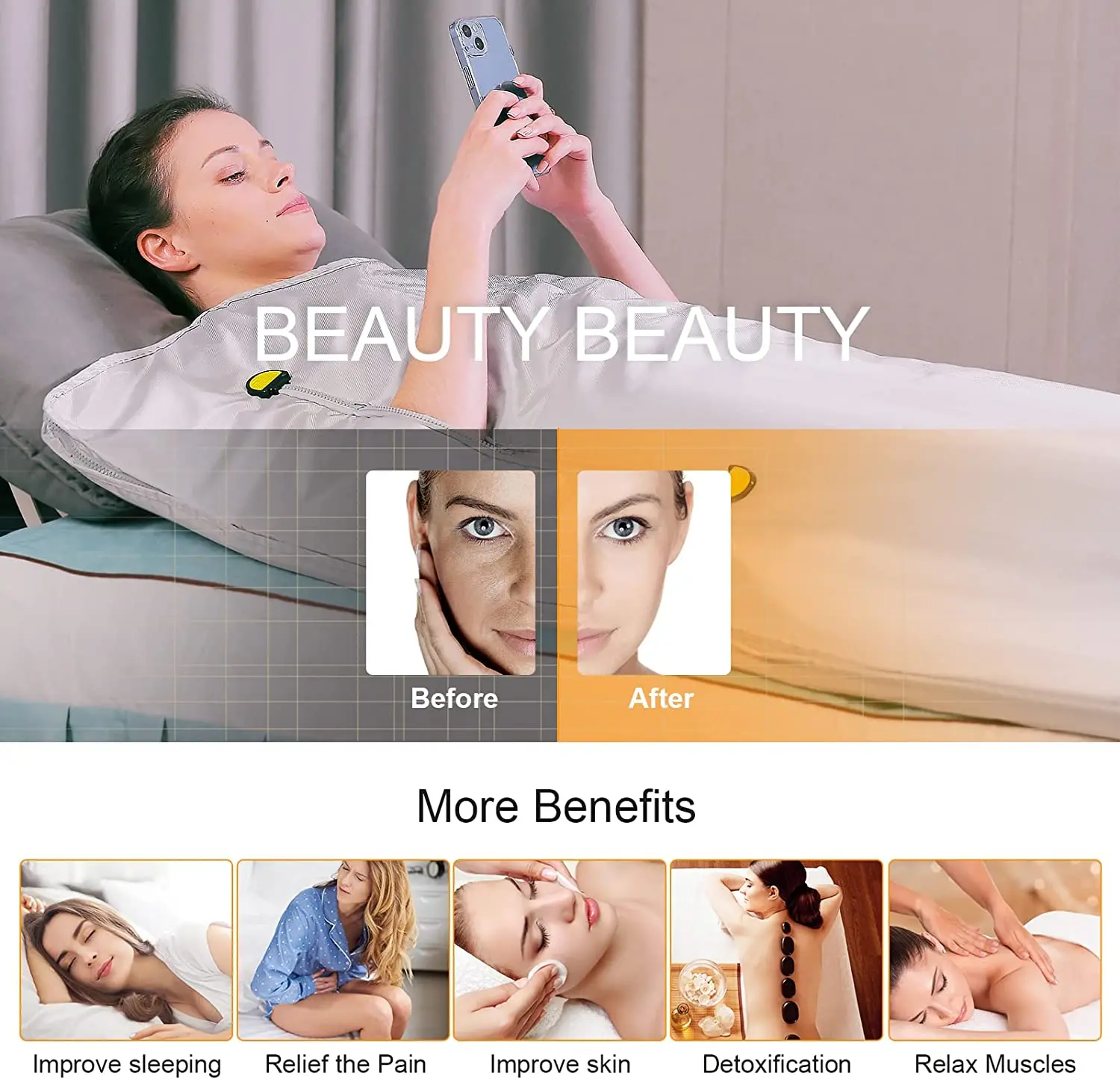 2-зонное одеяло для термальной сауны потеря веса утяжеленное дома/устройство