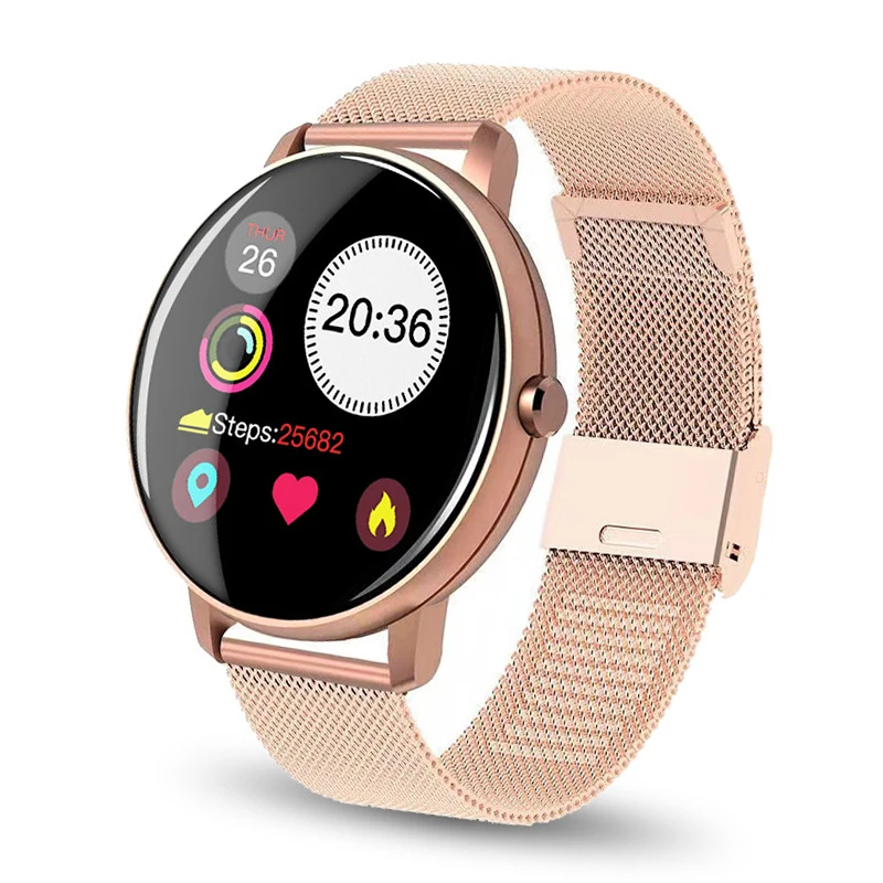 

GuYZ Glod Steel Full Touch Smart Watch Waterproof Heart Rate Monitor Women Message Reminder Men Smartwatch For Android ios
