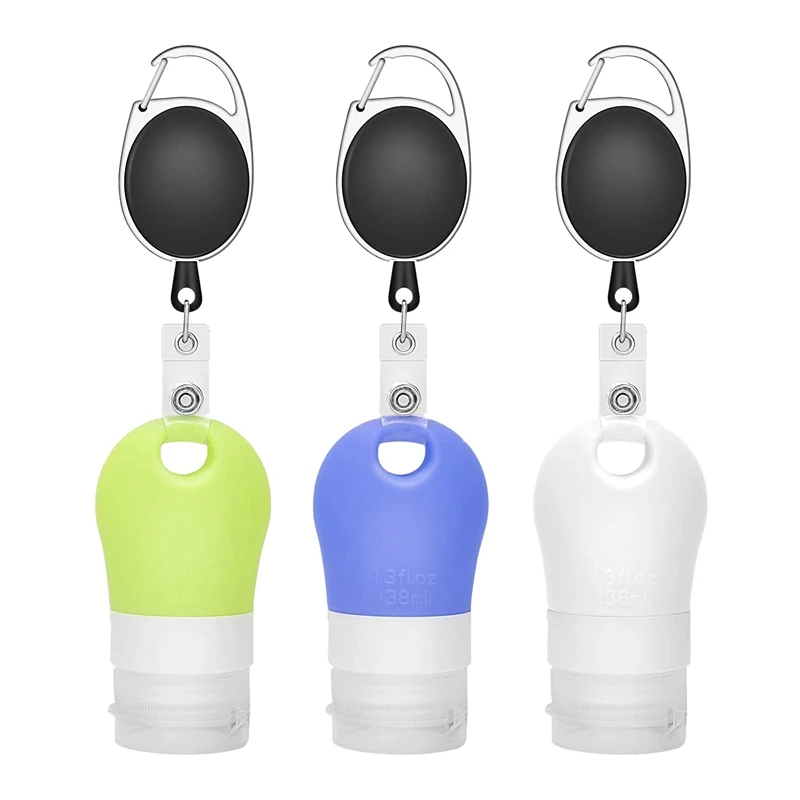 

3Pcs Travel Bottles Set Silicone Portable Refillable Empty Small Bottle For Travel Backpack With Keychain Squeeze Bottle