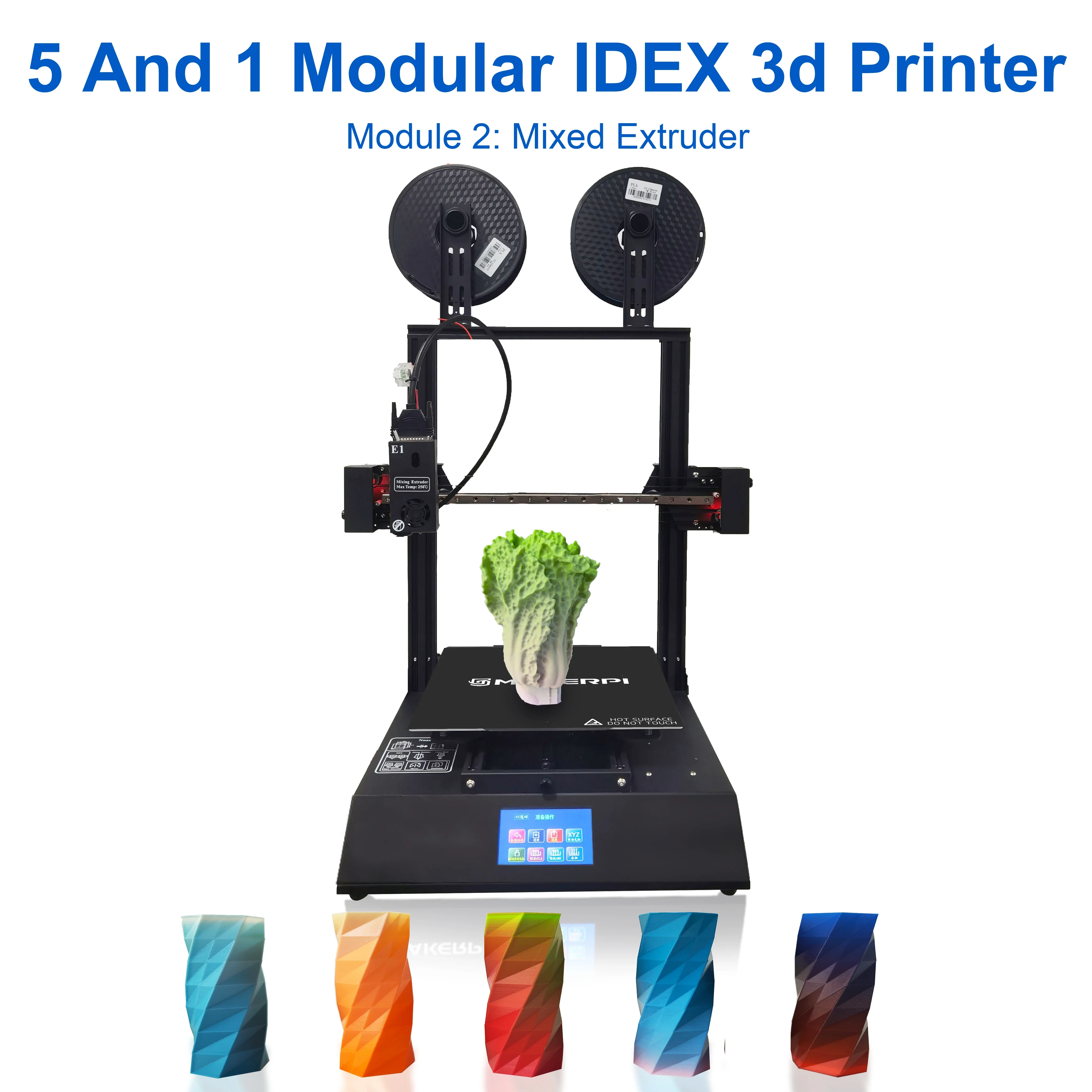 MakerPi P3 Pro без выравнивания IDEX 2 головки цвета 5 в 1 3d принтер Stampante Druck