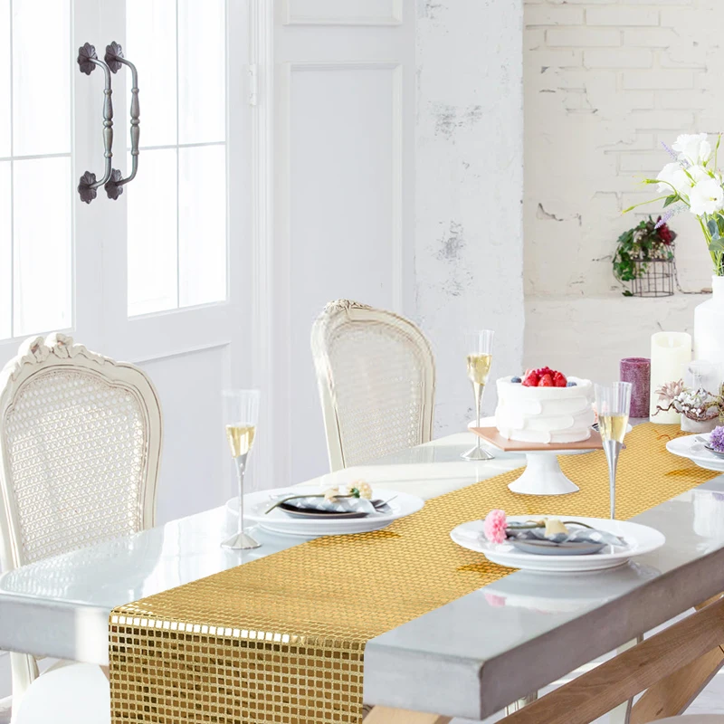 30x180 см Золотая скатерть с блестками свадебный банкет вечерние украшения стола