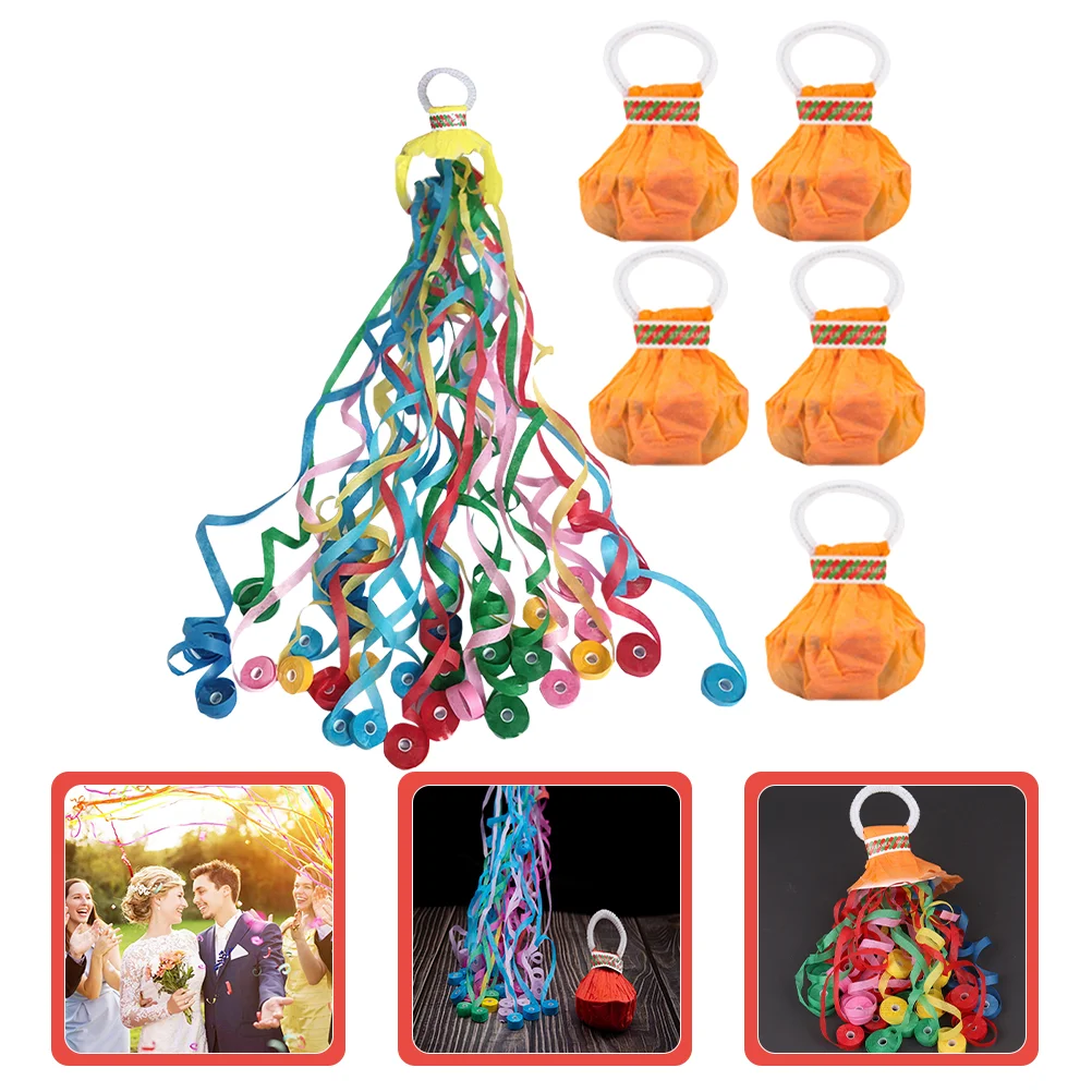 6 шт. ленты для метания рук растяжки игрушка вечеринка свадьба бумага красочный