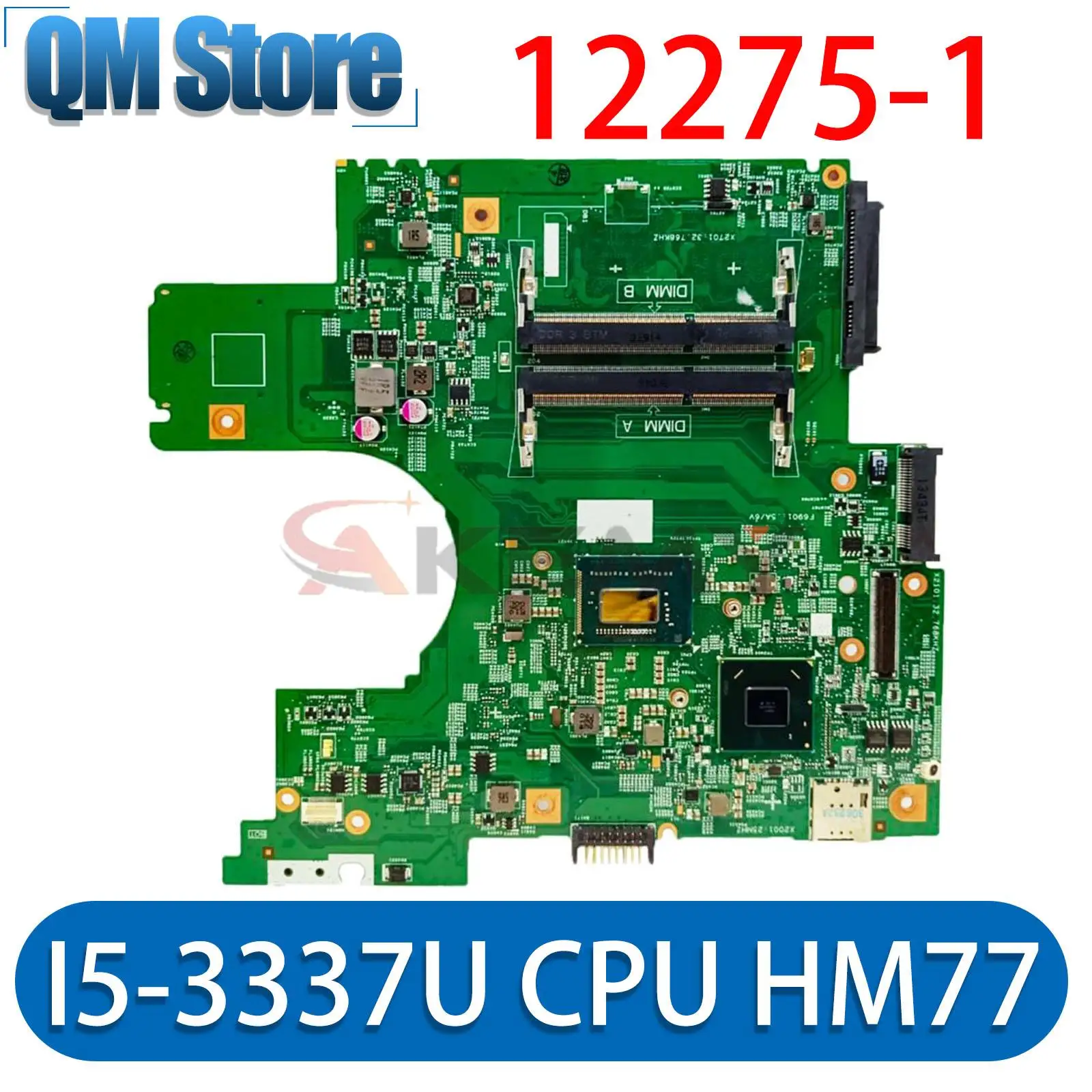 Детская материнская плата для ноутбука DELL 3330 12275-1 с процессором SR0XL I5-3337U, 100% рабочий
