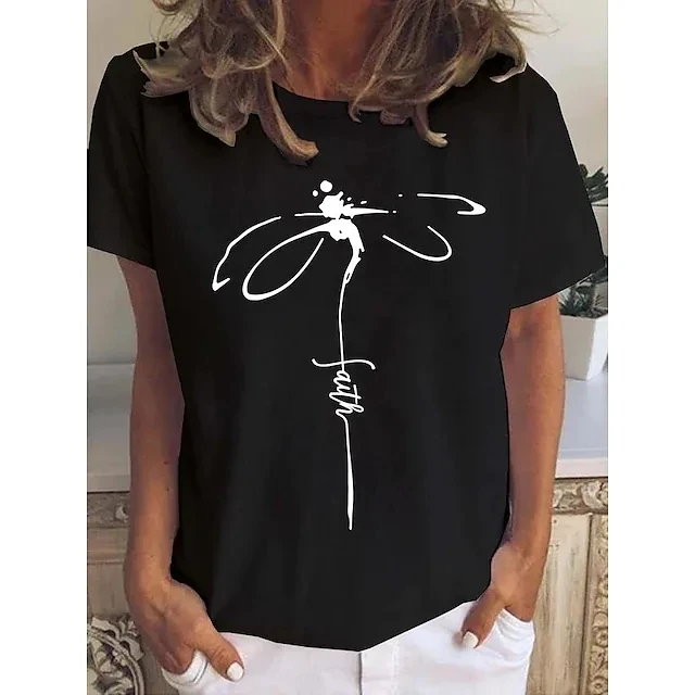 

Женская футболка с коротким рукавом, забавным принтом и надписью