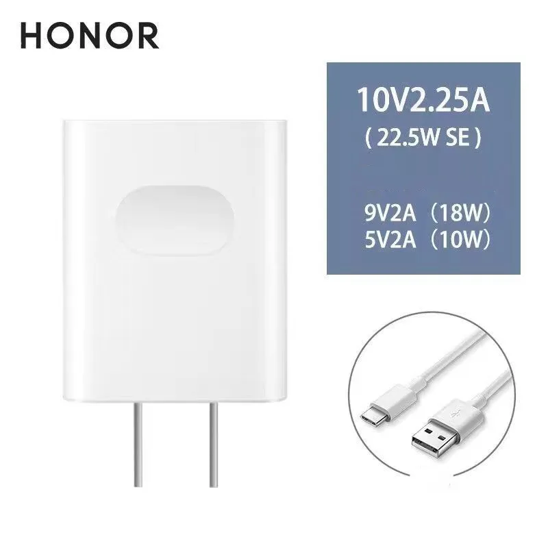 

Original Honor Usb Charger 22.5W SE SuperCharge 10V/2.25A Fast Charge With Type-c Usb Cable