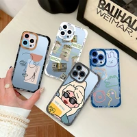 cartoon fashion cool girl case for iphone 11 12 13 pro max xs x xr 7 8 plus se 2020 transparent lens protection back cover