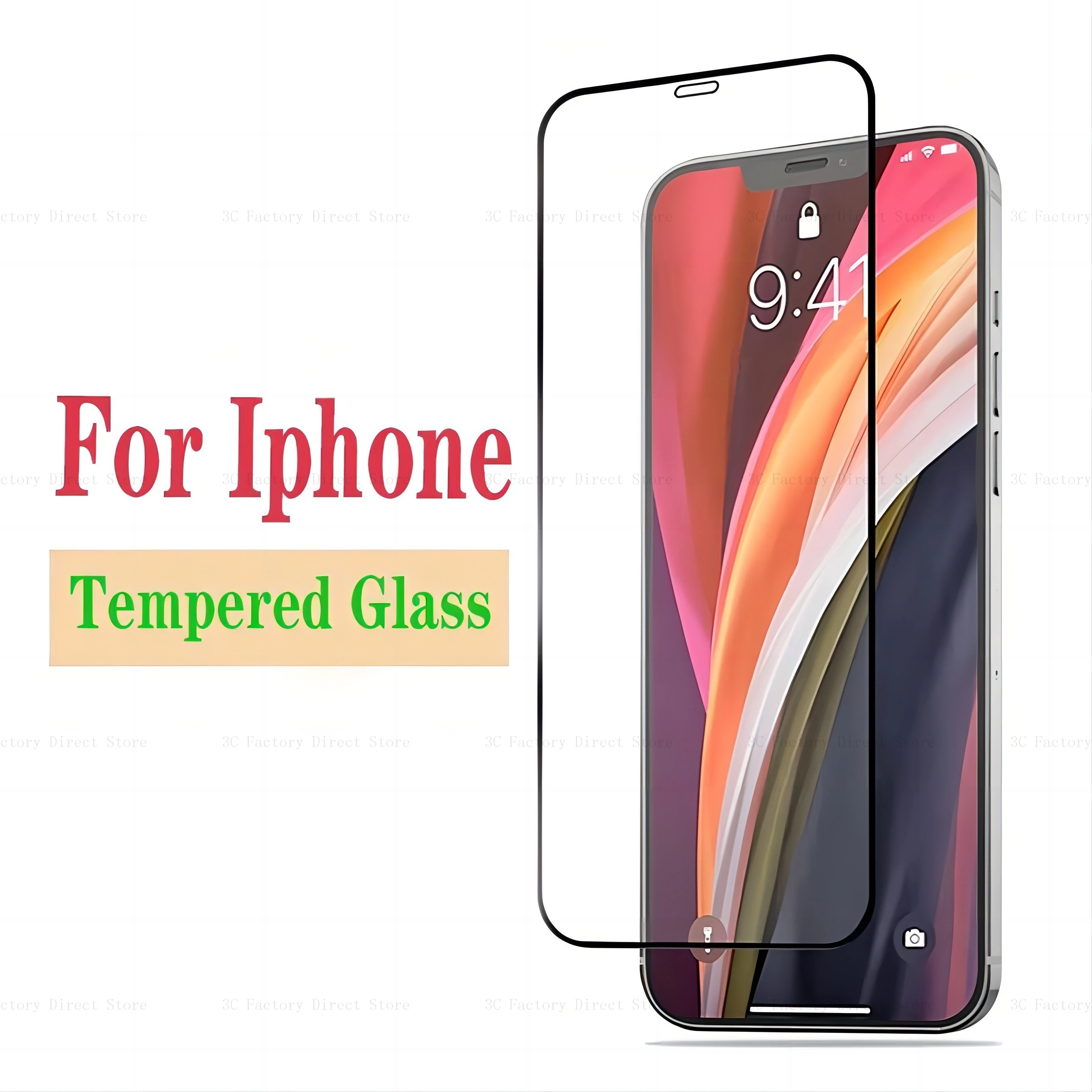 

Full Cover Screen Protector With Tempered Glass For IPhone14 13 12 Pro Max iPhone 11 11Pro Max iPhoneX XS XS Max,iPhone 7 8 Plus