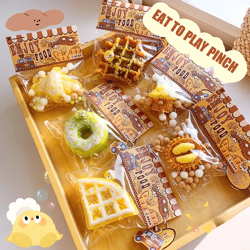 Милые вафельные игрушки мультяшные мягкие медленно растущие для снятия стресса